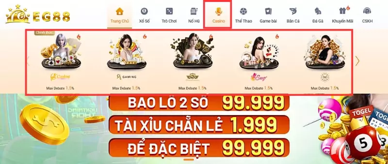 Cược thủ lựa chọn sảnh chơi cá cược casino phù hợp